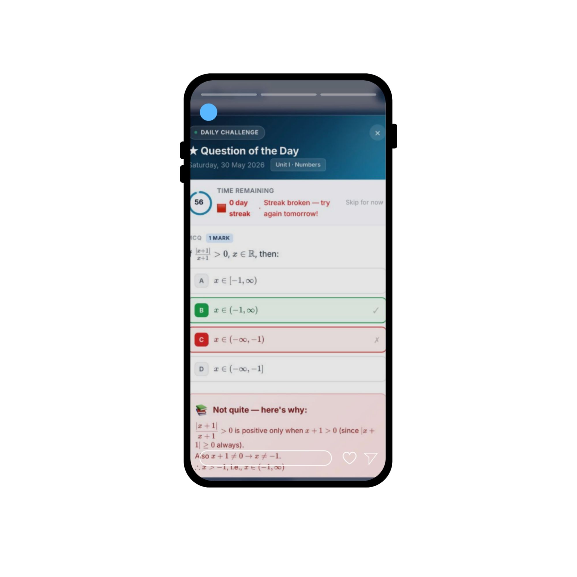 Daily Challenge on mobile — Class 12 Applied Maths AI Question Bank by Boundless Maths