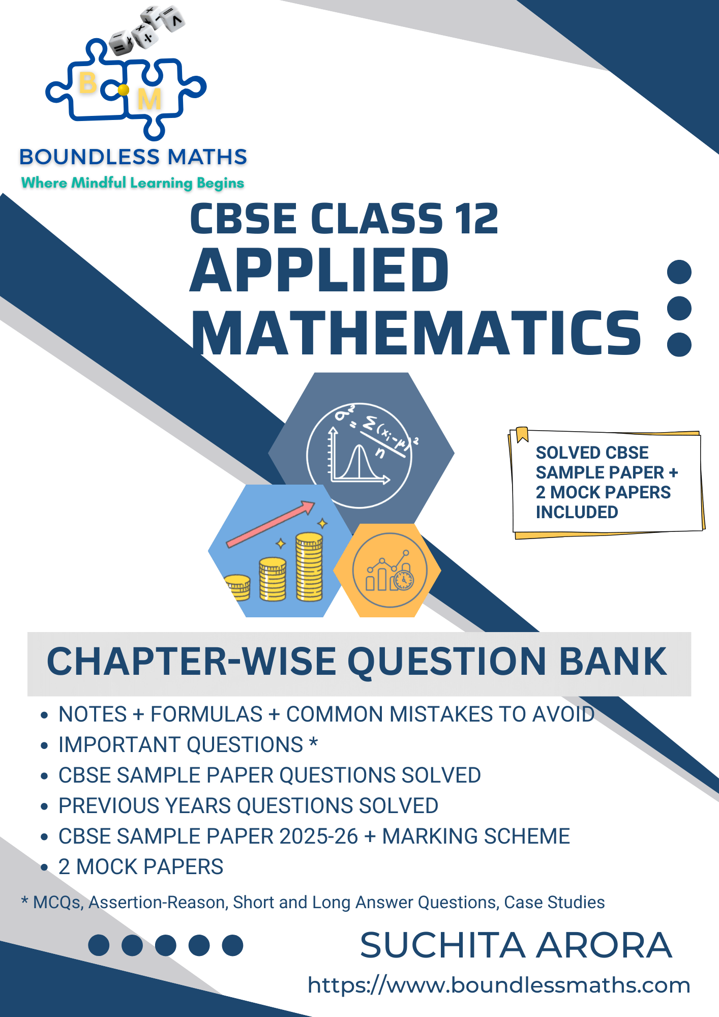 Class 12 Applied Maths Question Bank CBSE 2025-26 by Boundless Maths โ Suchita Arora
